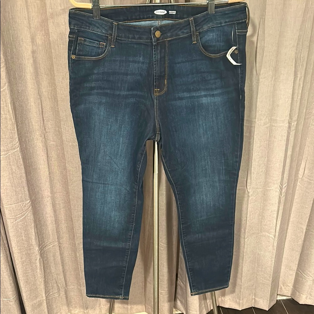Old Navy Blue Skinny Jeans with Stretch rockstar super‎ skinny 16 short